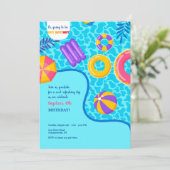 プールの浮き輪 招待状 (スタンド正面)