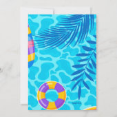 プールの浮き輪 招待状 (裏面)