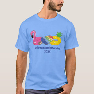 プールの浮遊物のビーチの休暇のパーソナライズなグラフィック Tシャツ