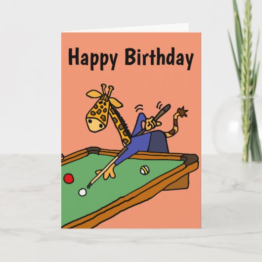 プールの漫画を遊んでいるおもしろいなキリン カード (正面)