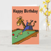 プールの漫画を遊んでいるおもしろいなキリン カード (黄色い花)