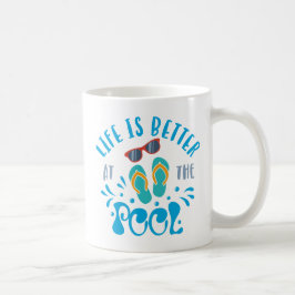 プールの素敵な夏のデザインで人生は良い コーヒーマグカップ