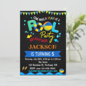 プールの誕生日の招待ボーイプールパーティー招待状 招待状 (スタンド正面)