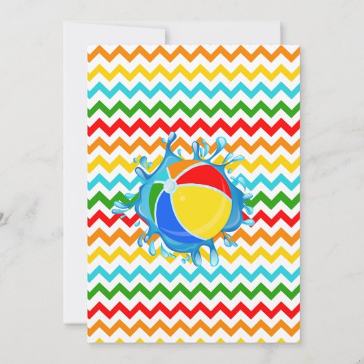 プールの誕生日パーティーの夏のバースデー 招待状 (裏面)