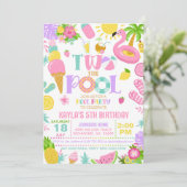 プールの誕生日パーティーの招待状2 招待状 (スタンド正面)