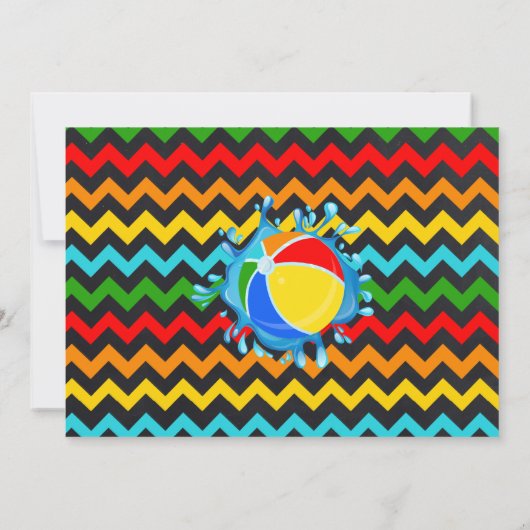 プールの誕生日パーティー夏のbashチャックボードの写真 招待状 (裏面)