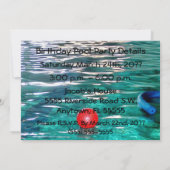 プールの誕生日パーティー招待状 招待状 (裏面)
