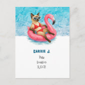 プールの誕生日パーティー猫好き ポストカード (正面)