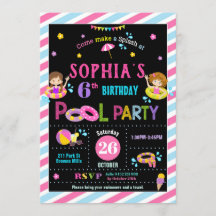 プールの誕生日パーティー ガール サマー ビーチ スイム