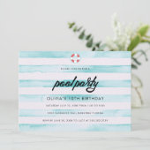 プールの誕生日パーティー 招待状 (スタンド正面)