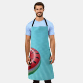 プールの赤と緑の救命ブイ エプロン (着用した状態)