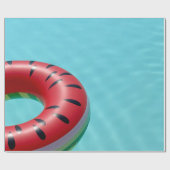 プールの赤と緑の救命ブイ ラッピングペーパー (フラット)