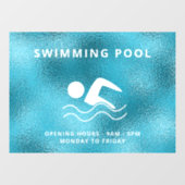 プールの青い営業時間 ウィンドウサイン (シート)