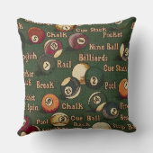 プールの鮫のビリヤードボールの背景 クッション (裏面)