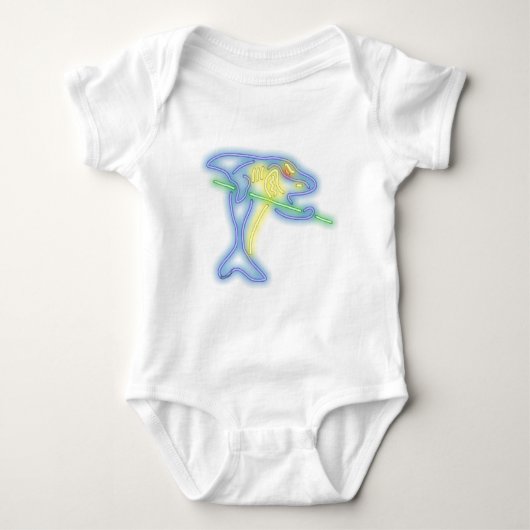 プールの鮫 ベビーボディスーツ (正面)