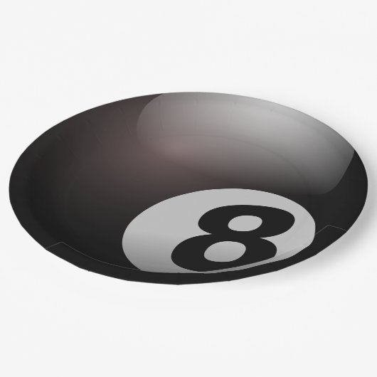 プールの8ボールのパーティーの紙皿 ペーパープレート (アングル)