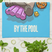 プールのRhinoのパーティー動物の方が好きだ キッチンタオル (折り畳み)