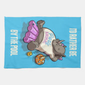 プールのRhinoのパーティー動物の方が好きだ キッチンタオル (横)