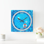 プールのSuareの柱時計 スクエア壁時計 (ホーム)