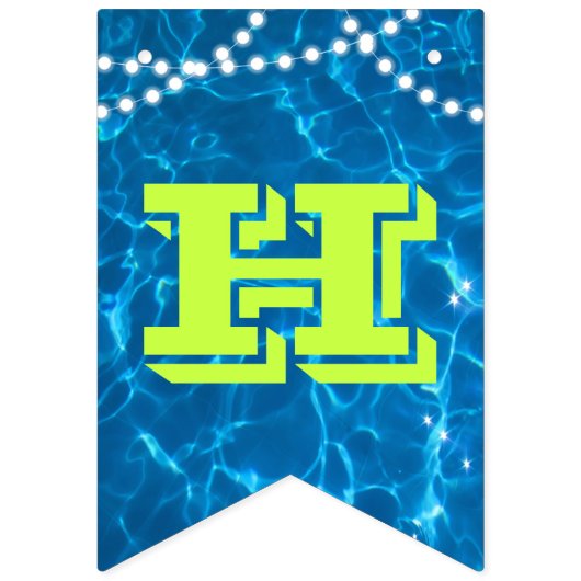 プールは緑のすべての行事のカスタムの旗をつけます バンティングフラッグ (第2の旗)