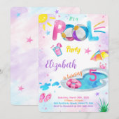 プールへの招待 招待状 (正面/裏面)
