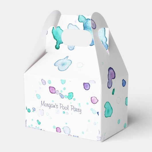 プールまたはビーチパーティー、水の色のスプラッシュ特典ボックス フェイバーボックス (正面サイド)