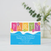 プールを囲んでのパーティのおもしろい 招待状 (スタンド正面)