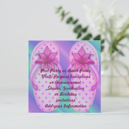 プールを囲んでのパーティのビーチの数々のな目的の招待状 招待状 (スタンド正面)