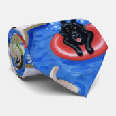 プールを囲んでのパーティのラブラドール ネクタイ (ロール)