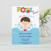 プールを囲んでのパーティの少年 招待状 (スタンド正面)