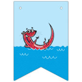 プールを囲んでのパーティの歓迎、水玉模様のカワウソ バンティングフラッグ (第2の旗)