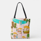 プールを囲んでのパーティの熱帯ビーチ トートバッグ (裏面)