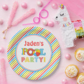 プールを囲んでのパーティの紙皿、プールを囲んでのパーティの装飾 ペーパープレート (パーティー)