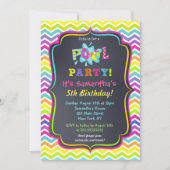 プールを囲んでのパーティの誕生日の招待状 招待状 (正面)