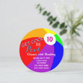 プールを囲んでのパーティの誕生日の招待 招待状 (スタンド正面)