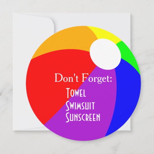 プールを囲んでのパーティの誕生日の招待 招待状 (裏面)