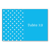 プールを囲んでのパーティの青い水玉模様のテーブルカード テーブルナンバー (裏面)