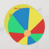 プールを囲んでのパーティ|のビーチボールの招待状 招待状 (正面/裏面)