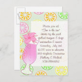 プールを囲んでのパーティ、太陽の招待のおもしろい インビテーションポストカード (正面/裏面)