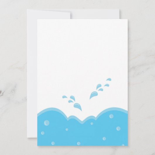 プールを囲んでのパーティ-女の子 招待状 (裏面)