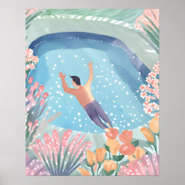 プールを楽しむ ポスター