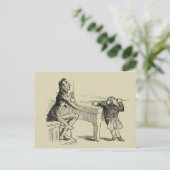 プールを遊んでいる2人の鉛筆のスケッチ ポストカード (スタンド正面)