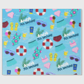プールアクティブ誕生日パーティー ラッピングペーパー (フラット)