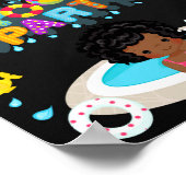 プールウェルカムパーティーのサイン女の子のスプラッシュ泳ぐ ポスター (角)