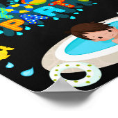 プールウェルカムパーティーサインボーイビーチ水おもしろいパーティー ポスター (角)