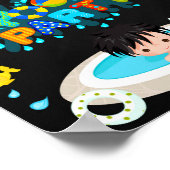 プールウェルカムパーティー署名ボーイウォータースライドプールパーティー ポスター (角)