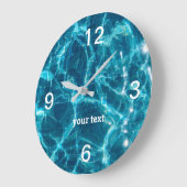 プールウォーターとテキストアクリルウォールクロック ラージ壁時計 (傾斜)