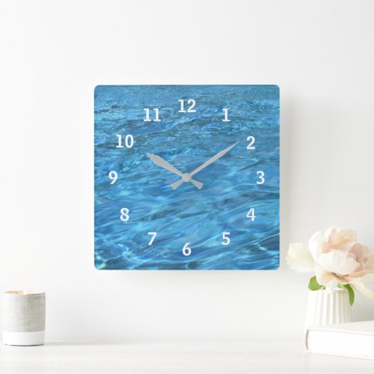 プールウォーターズウォールクロック スクエア壁時計 (ホーム)