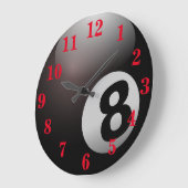 プールエイトボールスポーツ ラージ壁時計 (傾斜)