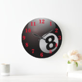 プールエイトボールスポーツ ラージ壁時計 (ホーム)